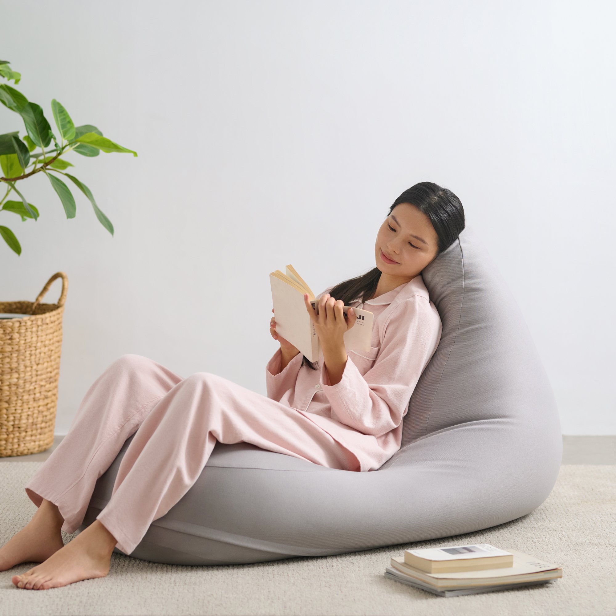 斜靠背颗粒沙发布套